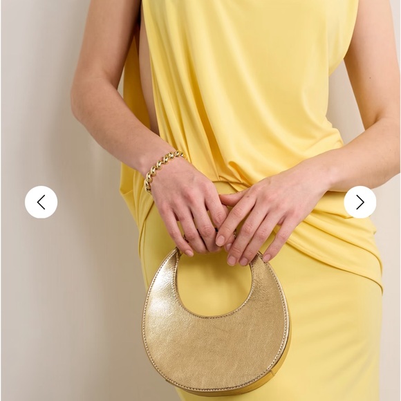 STAUD Mini Moon Gold Metallic Bag - Picture 2 of 5